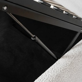 Łóżko Tapicerowane 160x200 cm HAGA ze Stelażem i Pojemnikiem Dwuosobowe Boucle Szare