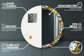 Wzór w stylu komiksowym Lustro dekoracyjne okrągłe