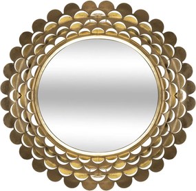 Lustro glamour złote, metalowa rama, Ø 91 cm