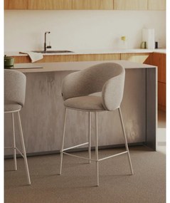 Hoker w kolorze kości słoniowej (wysokość siedziska 65 cm) Maina – Kave Home