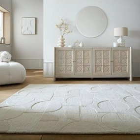 Wełniany dywan tkany ręcznie w kolorze kości słoniowej 200x290 cm Gigi – Flair Rugs
