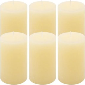 Zestaw świec rustykalnych, 11,5 cm, Ø 6,8 cm, kremowy, 6 szt