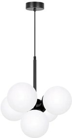 Biała lampa sufitowa z 5 szklanymi kloszami - A689 T4-D83