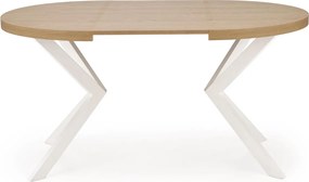 Okrągły rozkładany stół do jadalni Peroni dąb złoty / biały