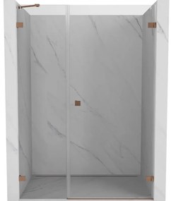 Mexen Lunar-B drzwi prysznicowe uchylne prawe 145 cm, transparent, miedź szczotkowana - 832S-145-050-65-00-P