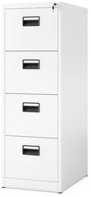 Szafa kartotekowa metalowa z 4 szufladami biała, 460x1320x620 mm: SARA
