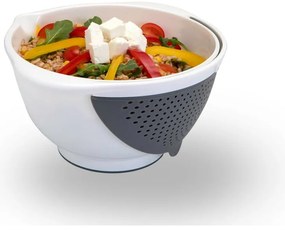 Biała miska z durszlakiem 2v1 Metaltex, Ø 28 cm