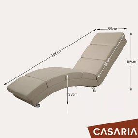 Casaria Leżanka LONDON z funkcją masażu i podgrzewania, 186×55×89cm, beżowa