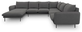 Ciemnoszara sofa w kształcie litery U Cosmopolitan Design Vienna, prawostronna