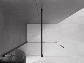 Mexen Velar ścianka prysznicowa rozsuwana Walk-in 140 x 200 cm, transparent 8 mm, czarna - 871-140-000-03-70