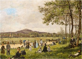 Obraz - French 19th Century, Race Course at Longchamps, reprodukcje (70x50 cm)