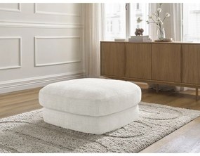 Biały podnóżek z tkaniny szenilowej Leonore – Bobochic Paris