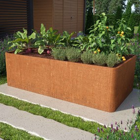 PRIMEYARD 200 x 107 x 60 cm Grządka podwyższona, stal corten, optyka rdzy - (GFPV00820)