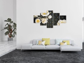 Obraz białych kwiatów róży (125x70 cm)