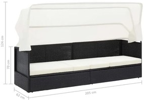 Czarna sofa ogrodowa z zadaszeniem - Magnolia