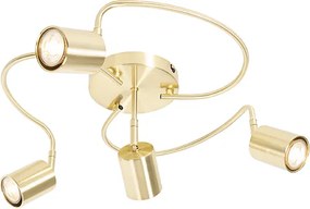 Nowoczesny plafon z reflektorami mosiężny regulowany 4-światła - Java