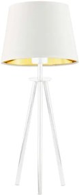Lampka stołowa z abażurem na białym stelażu - S6-K12