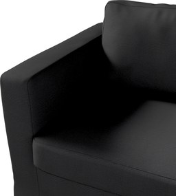 Pokrowiec na sofę Karlstad 3-osobową nierozkładaną, długi kolor czarny tkanina strukturalna