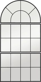 HOMCOM Lustrzany Panel ścienny, Lustra Okienne, Trzyczęściowe, z Metalową Ramą, 76 x 53 cm, Czarny