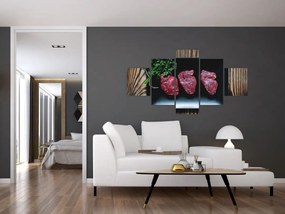 Obraz mięsa na talerzu (125x70 cm)