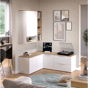 Ściana w salonie biały/sonoma 80x40x50 wido