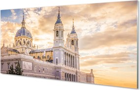 Panel szklany do Kuchni Katedra w Blasku Zachodzącego Słońca