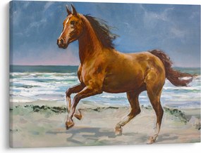 Obraz konia na plaży (70x50 cm)