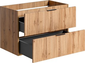 Szafka do łazienki pod umywalkę wpuszczaną Adel 80 cm, dąb wotan
