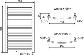 Mexen Helios grzejnik elektryczny 800 x 500 mm, 300 W, złoty - W103-0800-500-2300-50