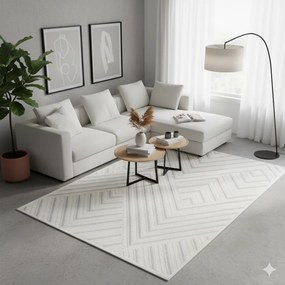 Dywan nowoczesny 3D Desire kremowo-szary 120 cm x 170 cm