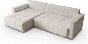 Narożnik w kształcie L VIENNA, tkanina Lambi, Ecru, Lewy