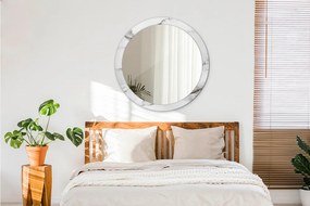 Lustro dekoracyjne okrągłe Biały marmur