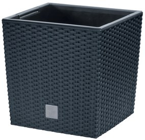 Donica ogrodowa Rato Rattan 40 x 40 x 40,8 cm antracyt PROSPERPLAST