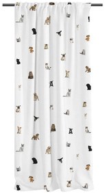 Biała zasłona dziecięca z satyny bawełnianej 110x250 cm The Cutest Ones – Butter Kings