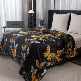 Narzuta na łóżko GOLD BUTTERFLY czarny Rozmiar: 170 x 210 cm