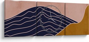Obraz - Słońce nad górami (z zegarem) (90x30 cm)