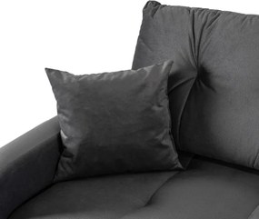 Sofa z Funkcją Spania FAVIO Wersalka Rozkładana Dwuosobowa Welurowa Szara Nowoczesna do Salonu