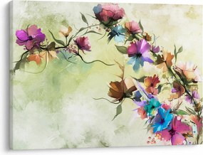 Obraz - malowidło pnącej się kwiaty (70x50 cm)