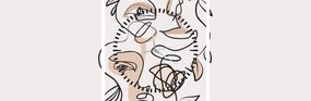 Obraz - Makijaż twarzy ze sztuką linii (z zegarem) (90x30 cm)