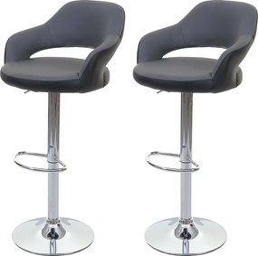 Stołek barowy MCW-F16 (zestaw 2 szt.),  szaro-czarny