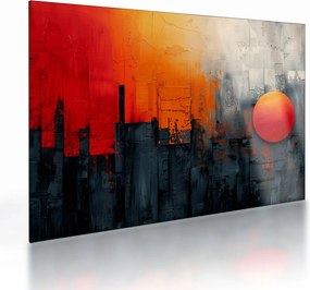 Obraz na szkle - Abstrakcyjny obraz miasta (70x50 cm)
