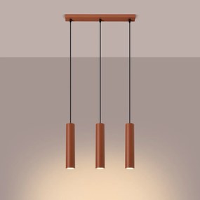 Lampa wisząca LAGOS 3L ochra czerwona SOLLUX  LIGHTING