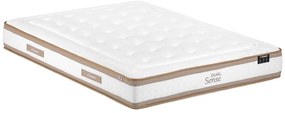 Materac 180 x 200 cm hybrydowy ze sprężynami kieszeniowymi 7 stref i pianką z pamięcią kształtu, grubość 28 cm – MEYANI od YSMÉE