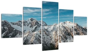 Obraz ośnieżonych szczytów, Fiordland (125x70 cm)