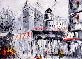 Obraz - Ulica w Paryżu, obraz olejny (70x50 cm)