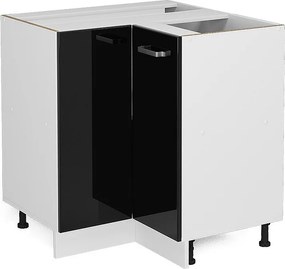 Szafka narożna czarny wysoki połysk 75.6x46x81.6 r-line