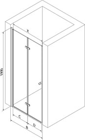 Mexen Lima drzwi prysznicowe składane 100 cm, transparent, chrom - 856-100-000-01-00