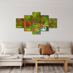 Dziecięcy obraz ze zwierzątkami (125x70 cm)