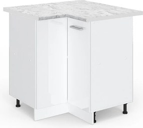 Szafka narożna biały wysoki połysk 75.6x60x81.6 r-line