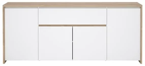 Biało-naturalna komoda w dekorze dębu 197x84x48 cm Next – Tvilum